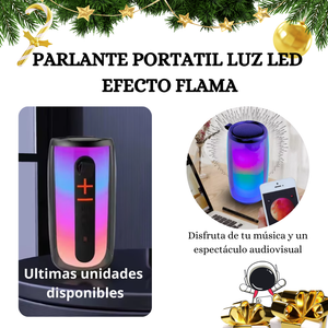 PARLANTE PORTATIL LUZ LED EFECTO FLAMA 🔥🔥🔥