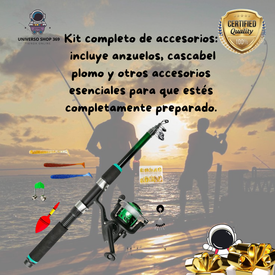 🎣🌊 ¡Atrapa tu próxima gran aventura con nuestra caña de pescar telescópica portátil! 🌊🎣