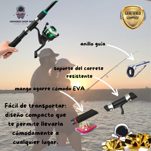 🎣🌊 ¡Atrapa tu próxima gran aventura con nuestra caña de pescar telescópica portátil! 🌊🎣